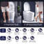 Ouverture / fermeture intelligente de la toilette intelligente, chasse automatique hors siège, chasse d'eau occultante, couvercle de chasse / fermeture au pied, siège ouvert au pied, toilette de bidet allongée sans réservoir moderne