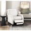 , Fauteuil inclinable par pression, style transitionnel, structure en bois massif, rembourrage en mousse sur les ressorts ensachés, revêtement texturé, décoration cloutée, dossier amovible, capacité de 300 lb, espaces de vie