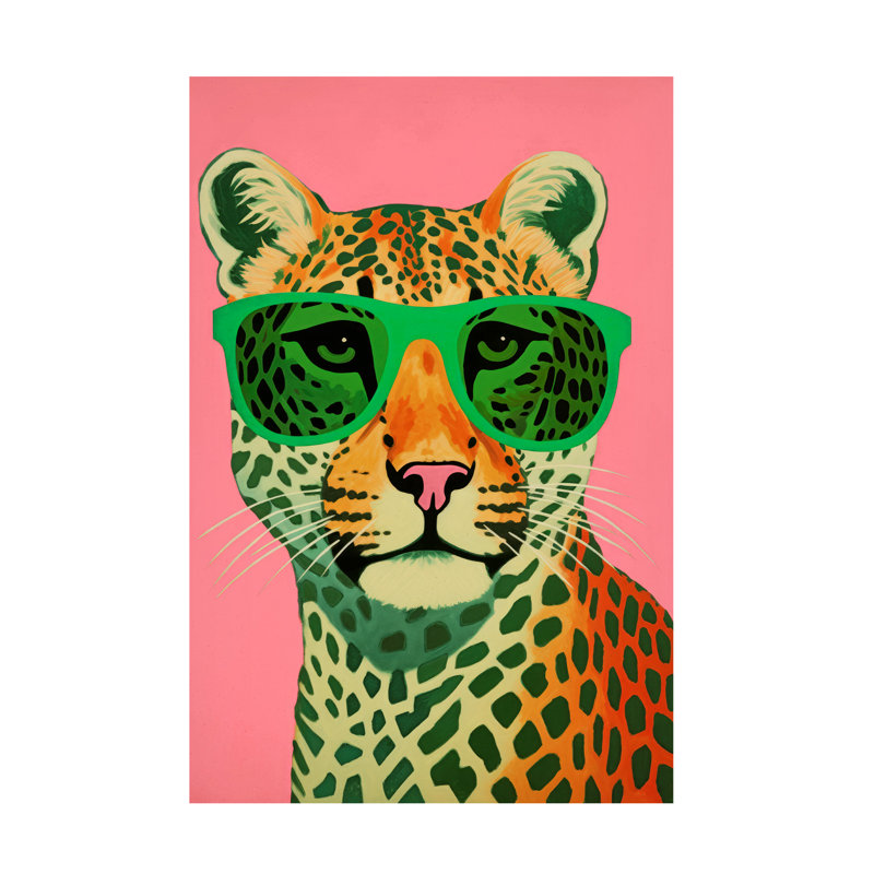 Leo avec des lunettes sur toile par Treechild, H 47 po x l 30 po x P 2 po