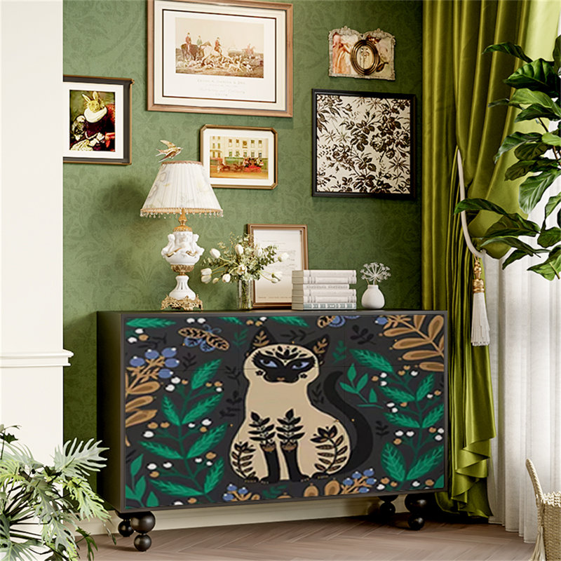 Armoire d'appoint et bahut Painting, Noir + multicolore