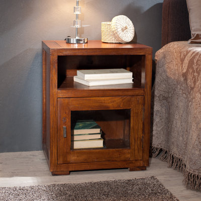 40cm W Solid + Manufactured Wood Bedside Table