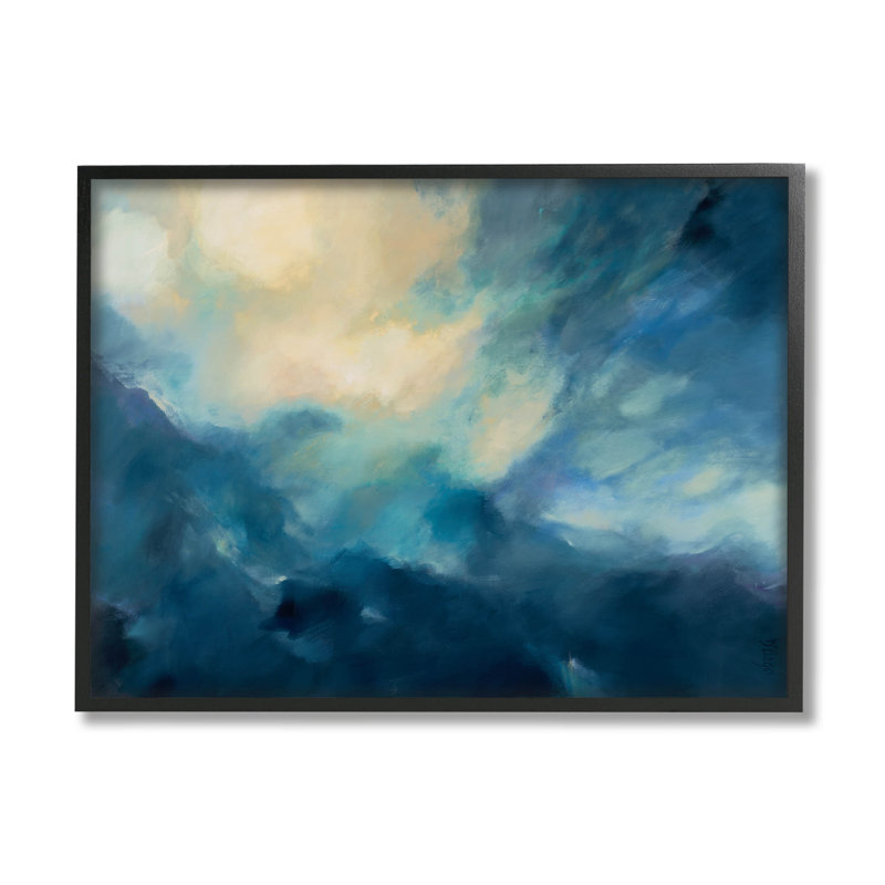 Abstrait ciel nocturne, art giclée par Dina D'argo, H 11 po x l 14 po x P 1,5 po, Giclée encadrée noir minuit
