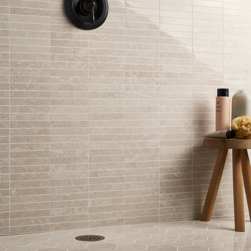 Botticino Extra Light 12 In. X 12 In. Marble Mosaic Floor And Wall Tile (5 Sq. Ft. / Each)