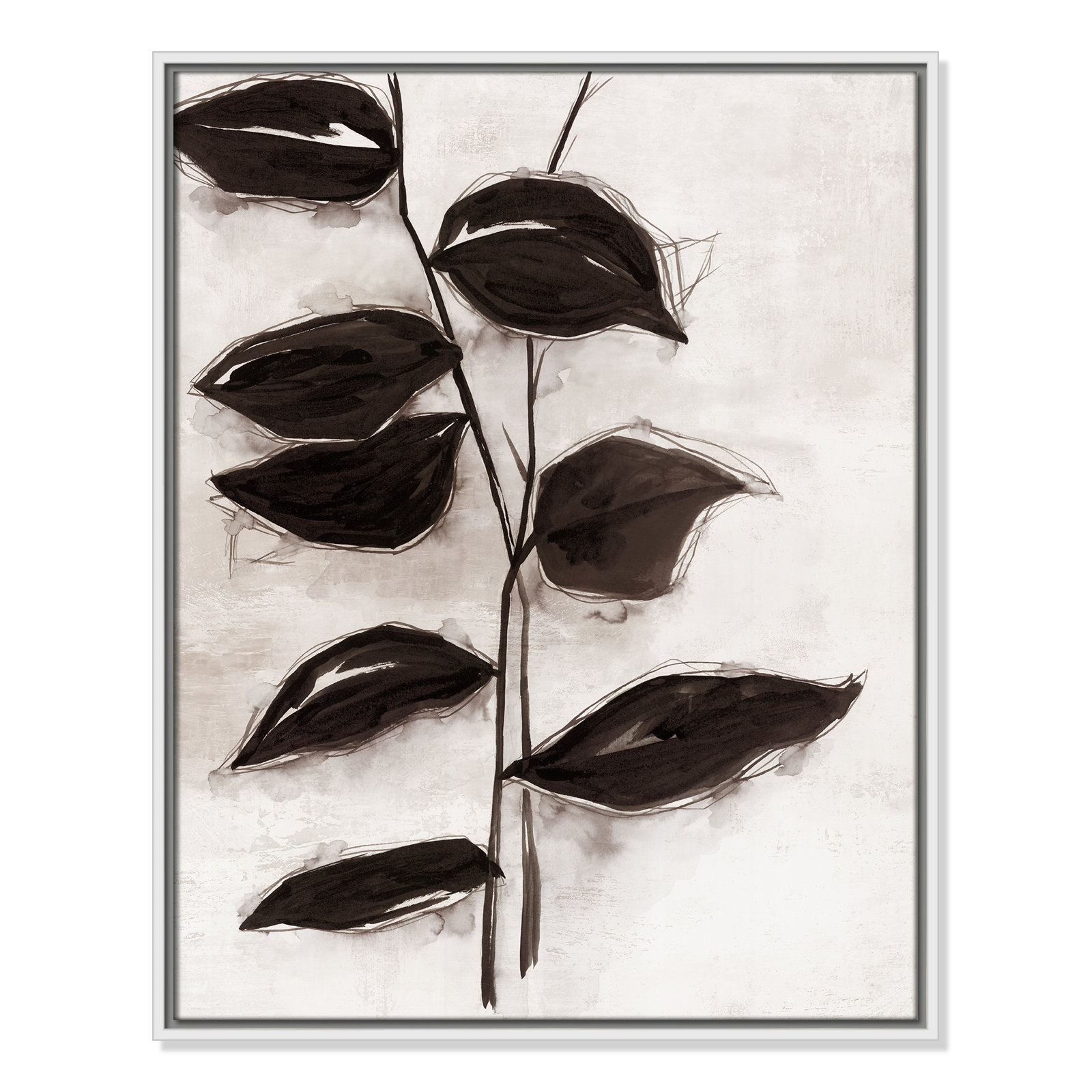 Leaves I by Eva Watts, 29.5" H x 23.5" W x 2" D, White Framed