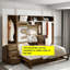Lit escamotable avec garde-robe, tiroirs et tablettes ouvertes Andrews