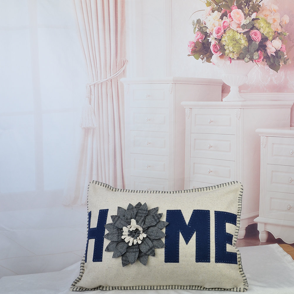 Handmade 3D Floral Throw Pillow Cover Flower Decorative Accent Pillow Case Home Decor Cushion Cover JWH 