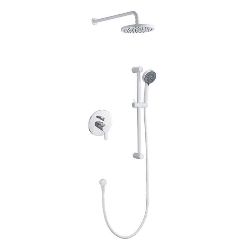 Système de douche complet à double fonction Vienna avec valve brute, Matte White