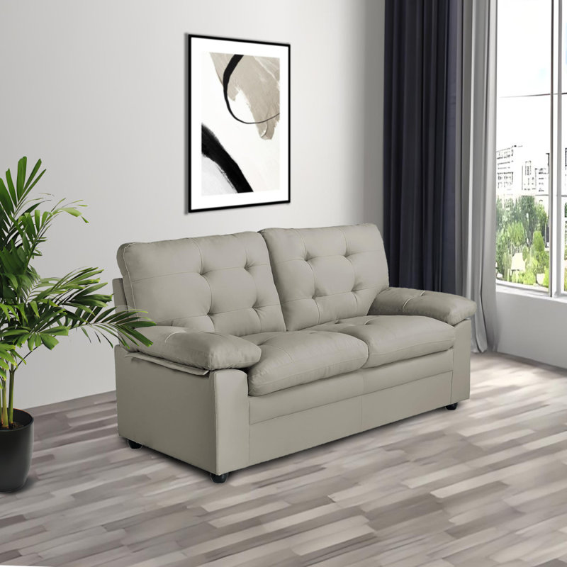 Canapé Modern 2 places, 2 places, similicuir, H 37,05 po x l 60,05 po x P 32,55 po