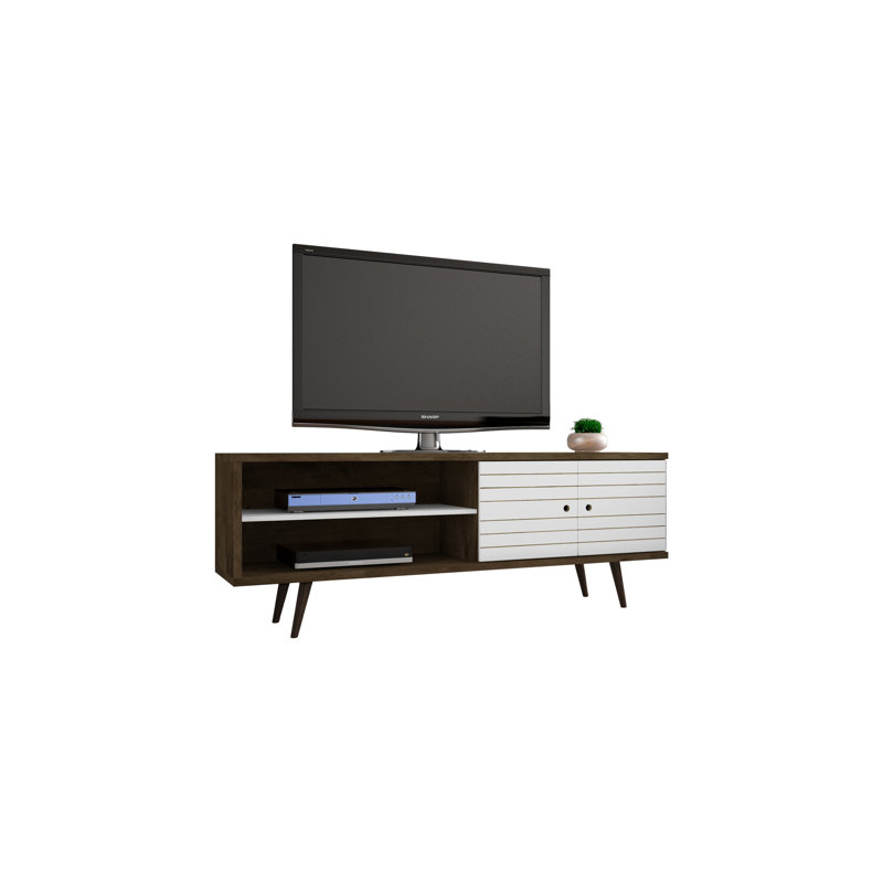 Darryl TV Stand for TVs up to 60", Rustic Brown/White