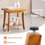 Banc de douche en teck, 51 x 36 x 45,5 cm, capacité de charge maximale de 181 kg, siège de douche en bois imperméable avec tablette de rangement et pieds antidérapants.