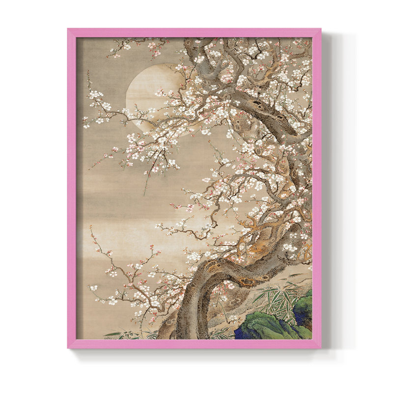 Impression encadrée VintageJapan III - bois massif, H 30 po x l 24 po, Rose