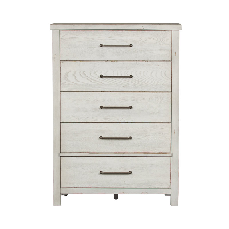 Trione 5 Drawer 40" W Chest, White