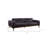  96" Ebony Top Grain Leather Sofa With Black Legs