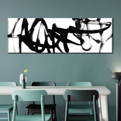 White To Black Abstract V Canvas Print