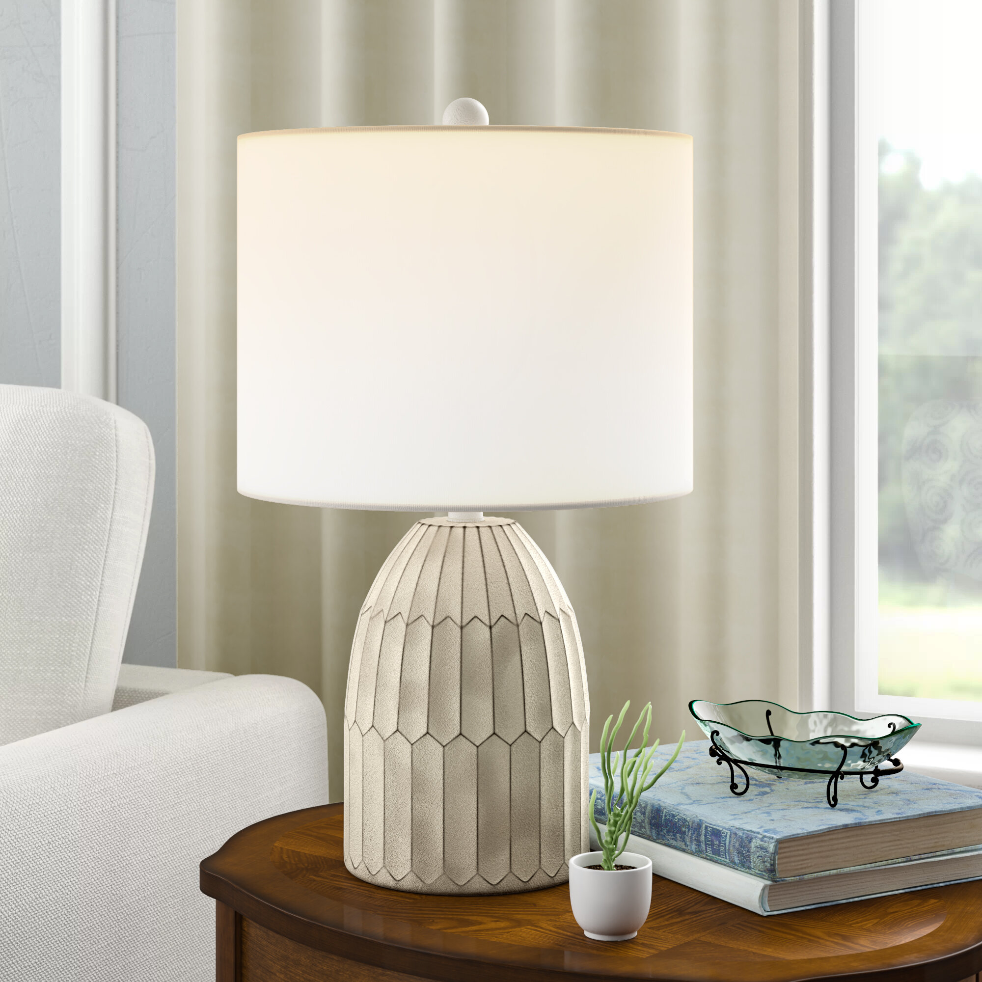 Laurel Foundry Modern Farmhouse® Haslett 22'' Antique White Table Lamp ...