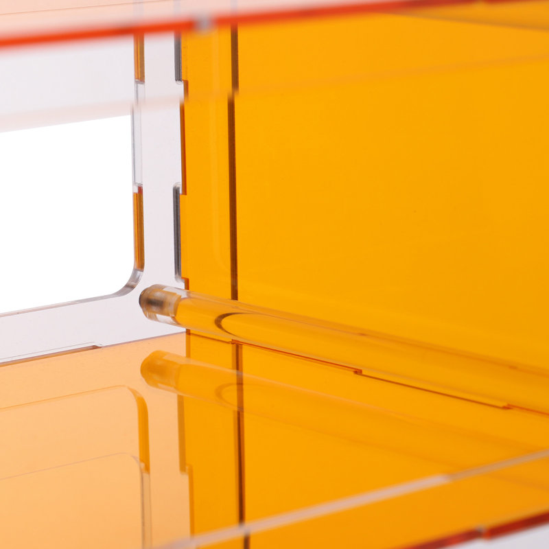 Table de bout moderne à 3 niveaux en acrylique 20 po - Table de chevet et table d'appoint minimaliste, Orange