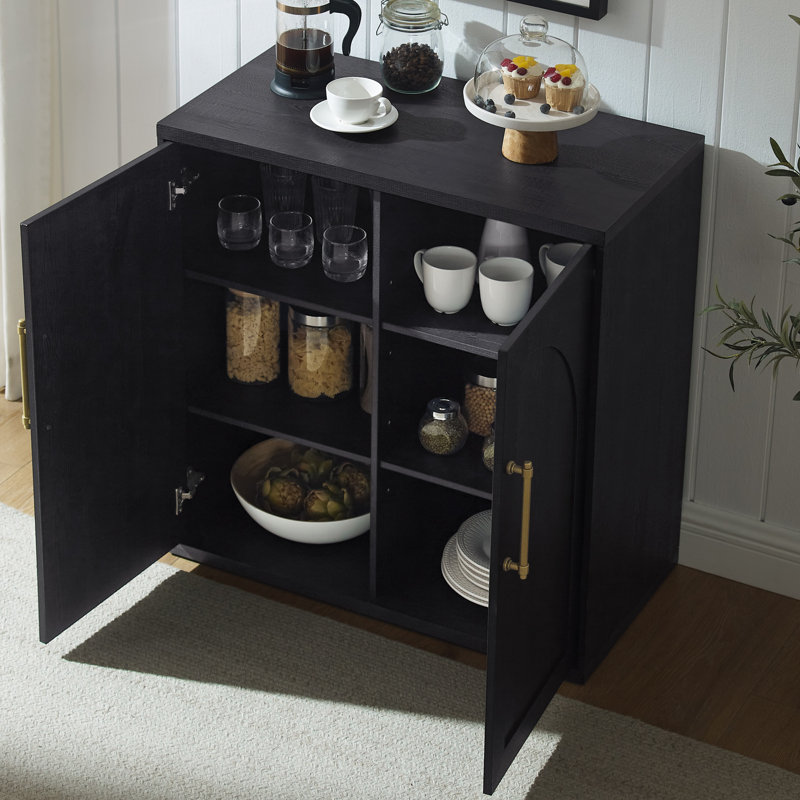 Kitchen Pantry Storage Cabinet, Noir