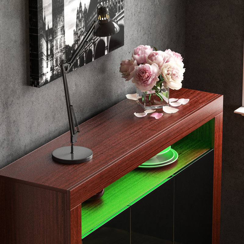Muskoka 130 cm W Sideboard, Walnut/Black