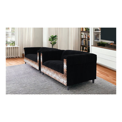 Loveseat and Sofa Set for Living Room, Modern Décor Couch Sets for Living Room, Bedrooms with Solid Wood Frame