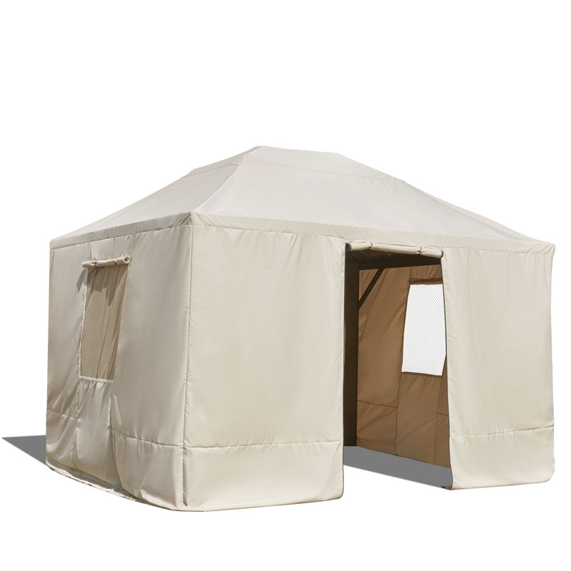 Arrêtez les dommages hivernaux! La housse de pavillon de jardin ultime 12 pi x 14 pi crée un espace de rangement supplémentaire pour les meubles de patio