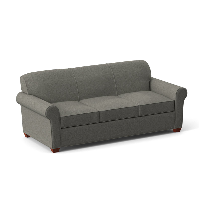 Finn Rolled Arm Sofa with Reversible Cushions, BM Cherry, Dorset Ash, 34" H x 83" W x 36" D