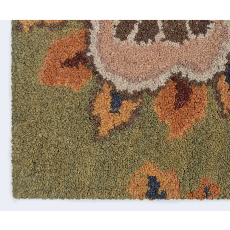 Lipsey HAND TUFTED WOOL ECO-FRIENDLY AREA RUGS - Floral Design | Area Rugs for Living room, Bedroom, Rectangle 5' x 8', Green