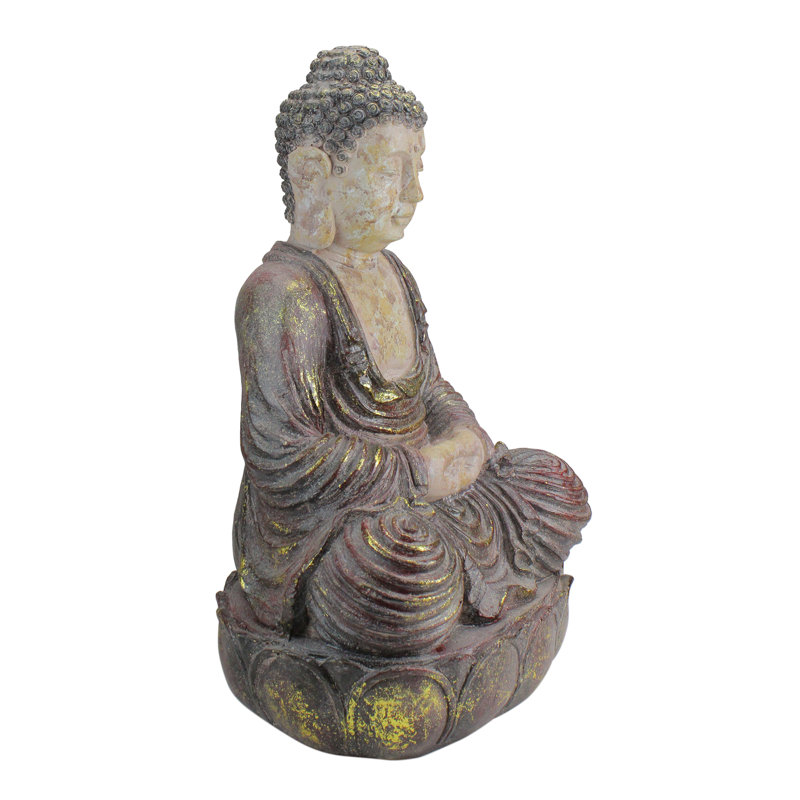 Statue de jardin 22 po bouddha brun et beige
