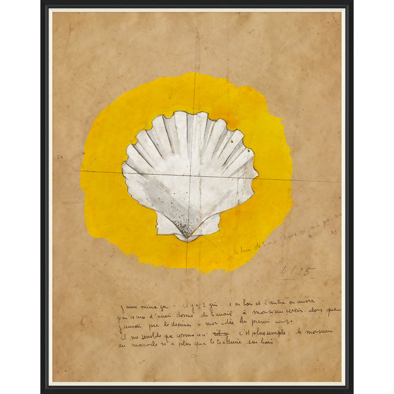 Shell 1 Print by Paule Marrot, Black Framed, 54" H x 43" W x 1.25" D