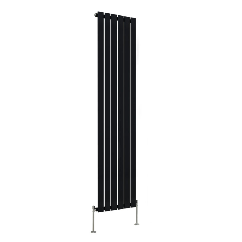 Briscoe Vertical Single Flat Panel Radiator, 180cm H x 40.8cm W x 5.2cm D, Black