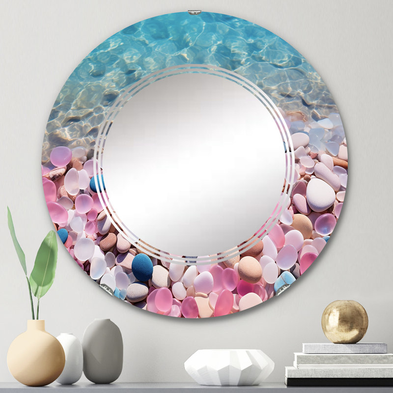 Bezelea - Miroir mural moderne rond, 24 po x 24 po