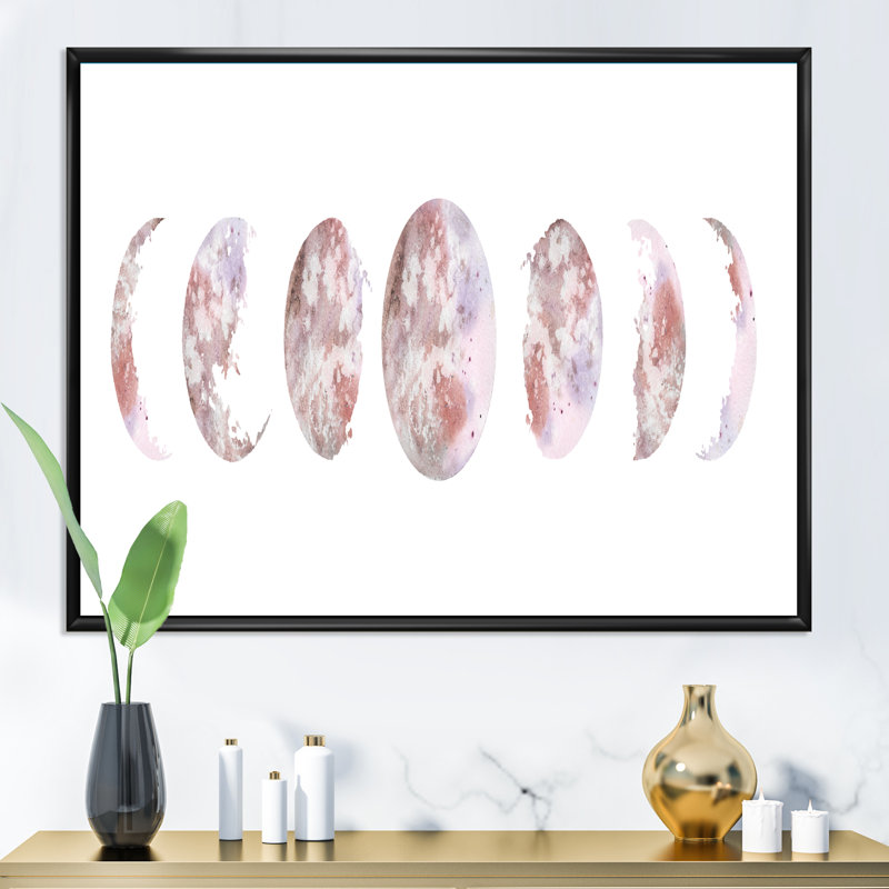 Phases de lune - Impression sur toile, H 12 po x l 20 po x p 1 po, Toile tendue