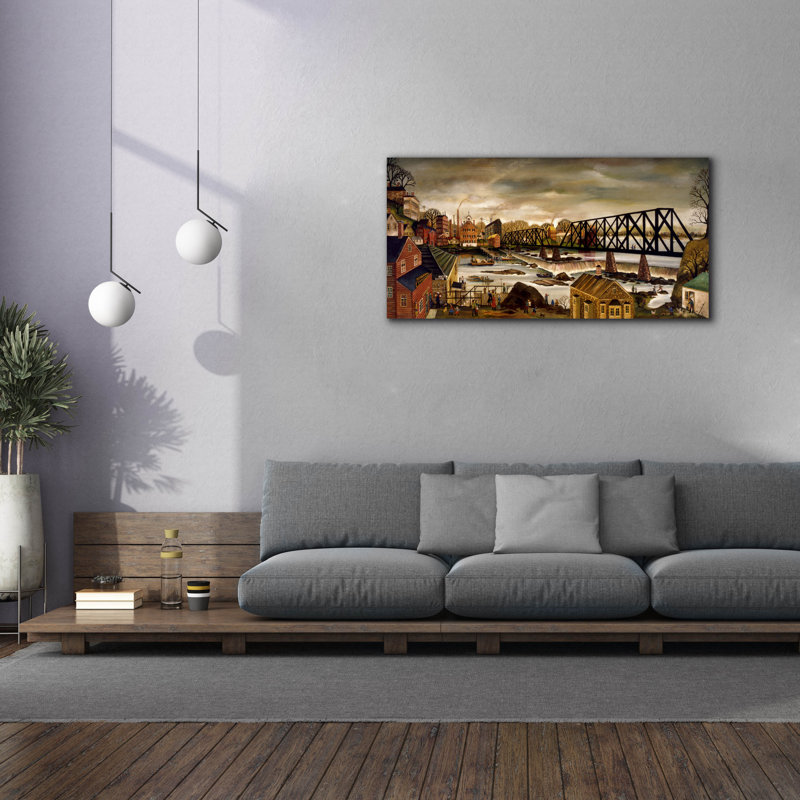 Toile épique Graffiti «Kennebunk River Pano» par JL Munro, 60 po x 30 po, H 30 po x l 60 po