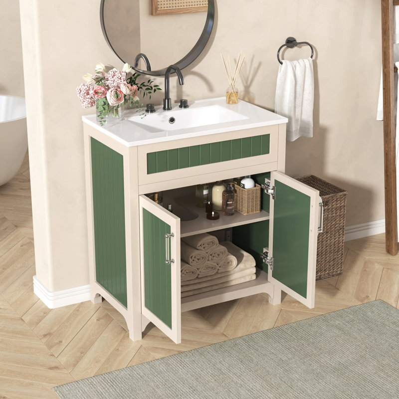 Ensemble de meuble-lavabo avec lavabo en céramique 30 po