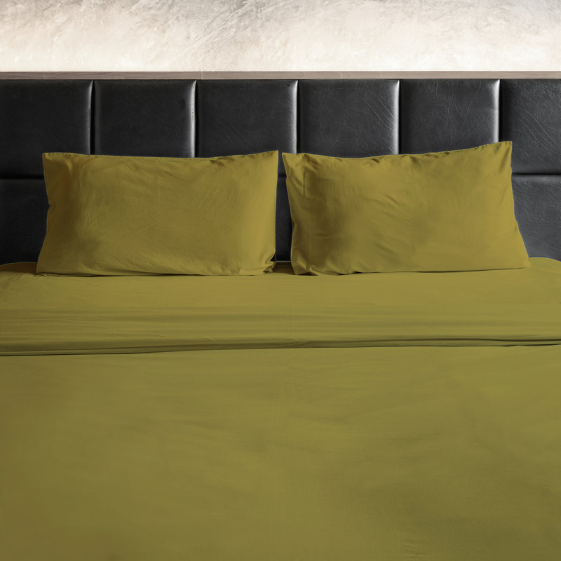 Ensemble de draps en micro-fibre, Or, Ensemble de draps pour grand lit + un drap-housse 