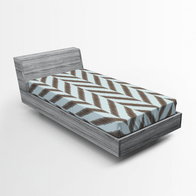 Microfiber Chevron Fitted Sheet, Twin XL Fitted Sheet