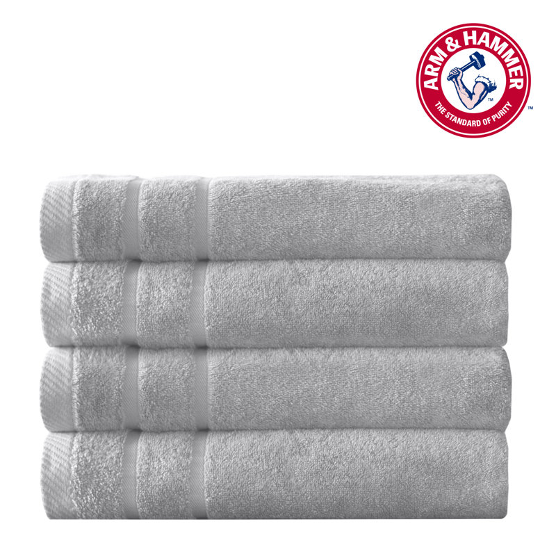 Arm & Hammer Super Soft Hand Towels, Light Gray, Bath Towels - 4 Pack