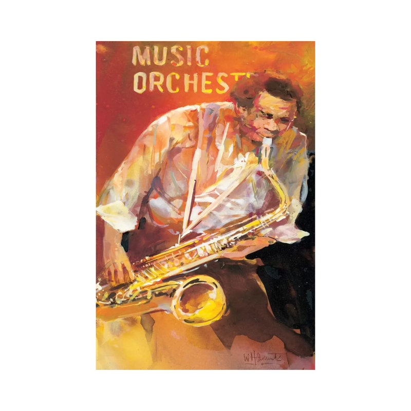 Jazzman II 1 Piece Wrapped Canvas Painting, 101.6 cm H x 66.04 cm W x 3.175 cm D