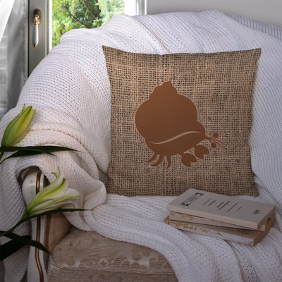 Coussin décoratif intérieur/extérieur hermit crab en toile jute