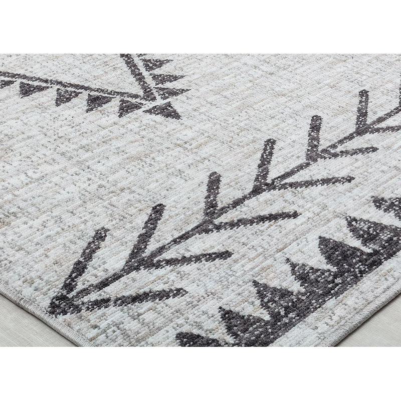 Tapis gris Celestia Tribal Angelica, Tapis de couloir 2 pi 6 po x 8 pi