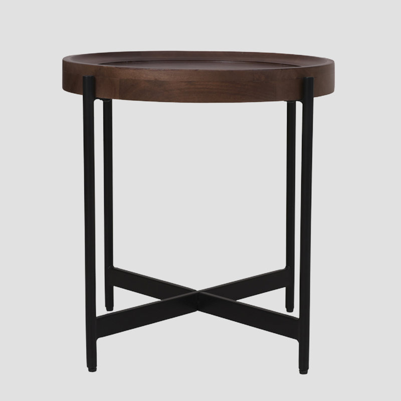 Beadnell Solid Wood Top End Table, Walnut