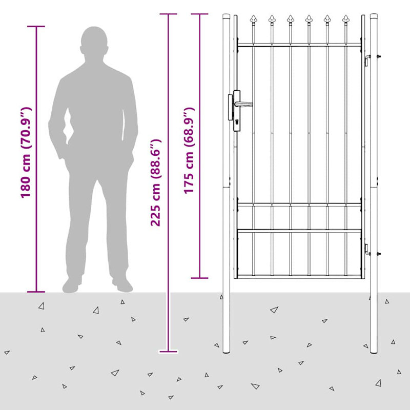 Powder Coated Steel Gate, 100 x 175 cm