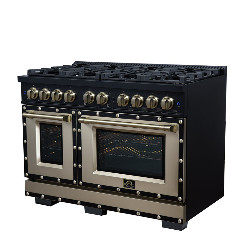 Cuisinière au gaz 48 po Ambre, Black/Copper