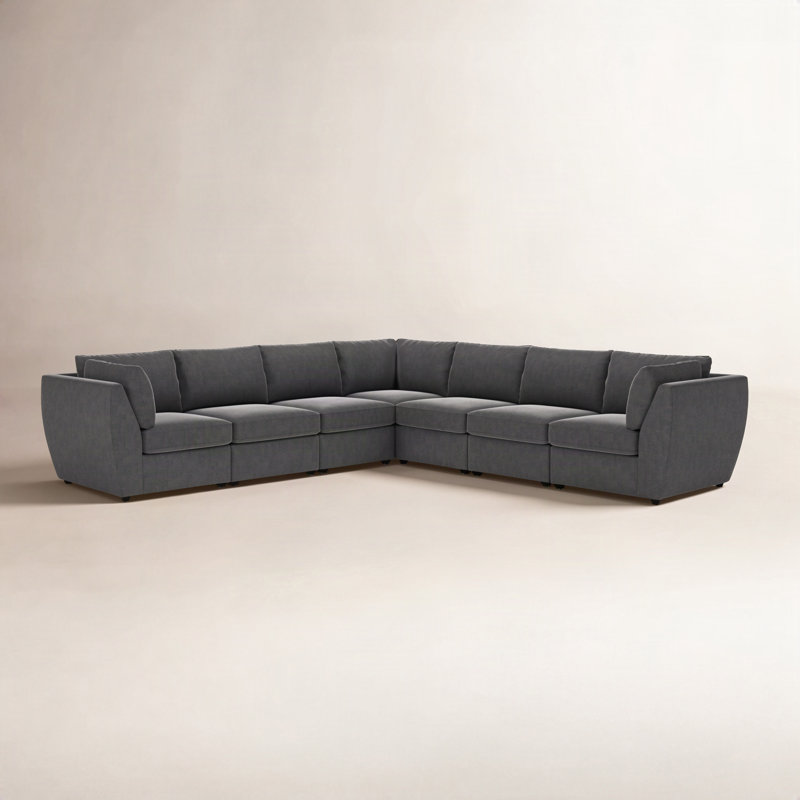 Halson 7-PC Modular Upholstered Sectional, Davis Smoke