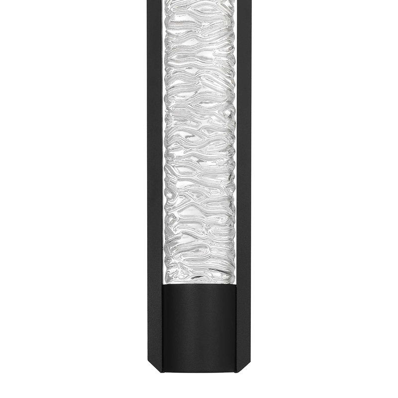 Tig LED Wall Sconce with Pressed Water Glass, Extra Downlight for Added Lumens, 3-CCT Selectable, Dimmable, Wet Rated, ADA Compliant