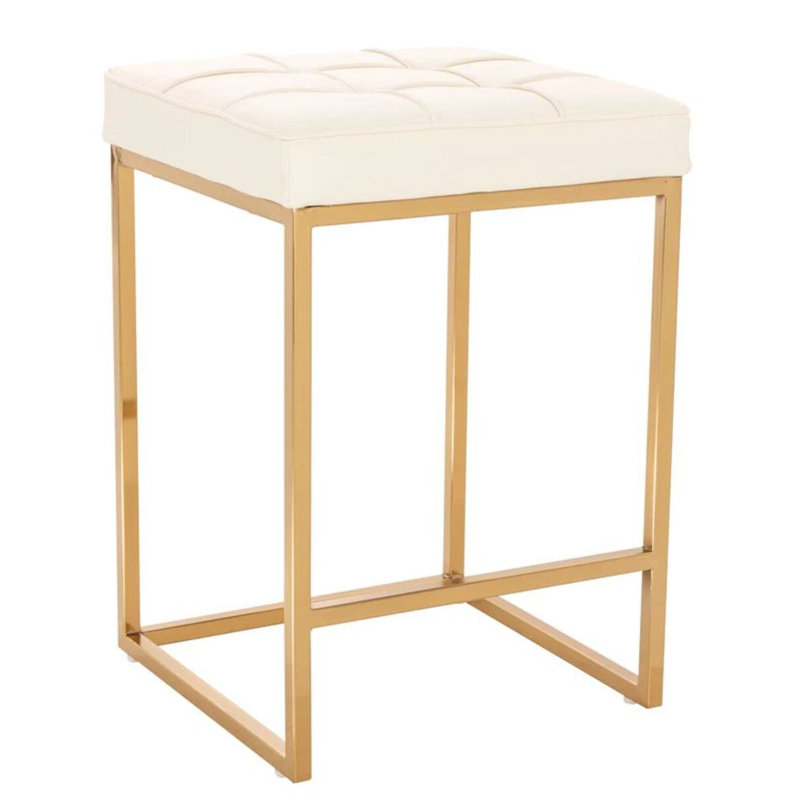 Sirach Backless Counter Stool, White