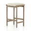 Morene Teak Backless Outdoor Bar Stool with Cushion-697198813
