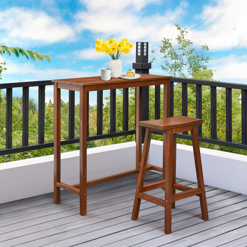 Table de bar Patio, Brun