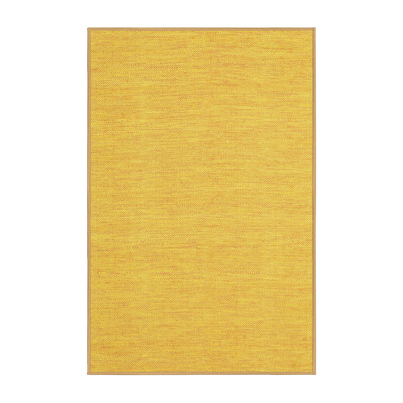 Tapis contemporain jaune 1863 lavable à la machine, Rectangle 4 pi x 6 pi