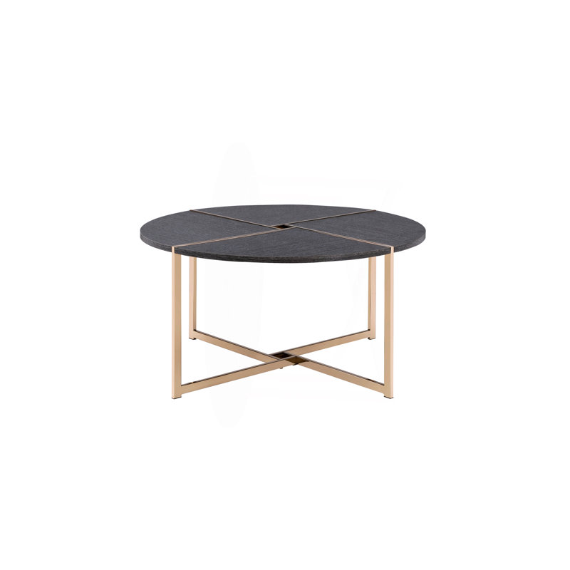 Table basse à finition noire et champagne