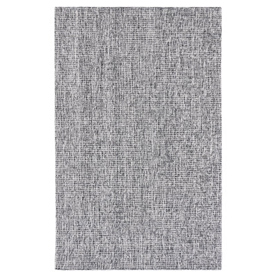 Abstract Striped Rhawnie Rug in Black & Ivory